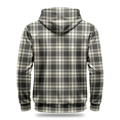 Menzies Black - White Ancient Tartan Crest Hoodie