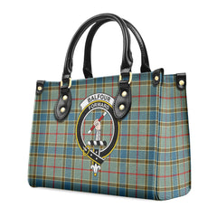 Balfour Blue Tartan Crest Leather Handbag