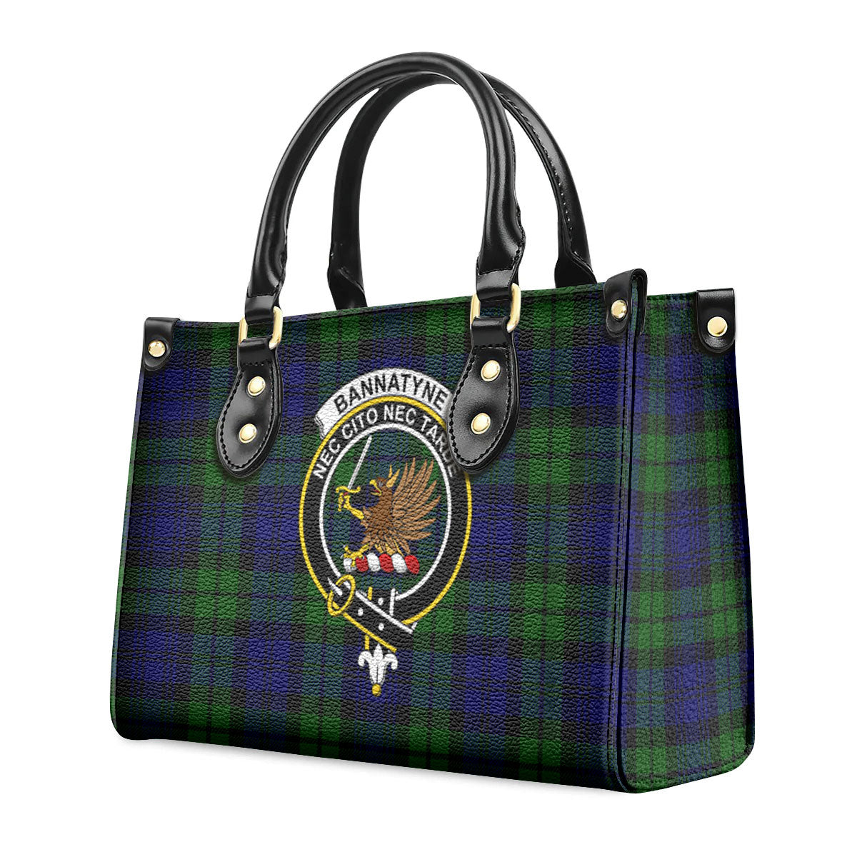 Bannatyne Tartan Crest Leather Handbag