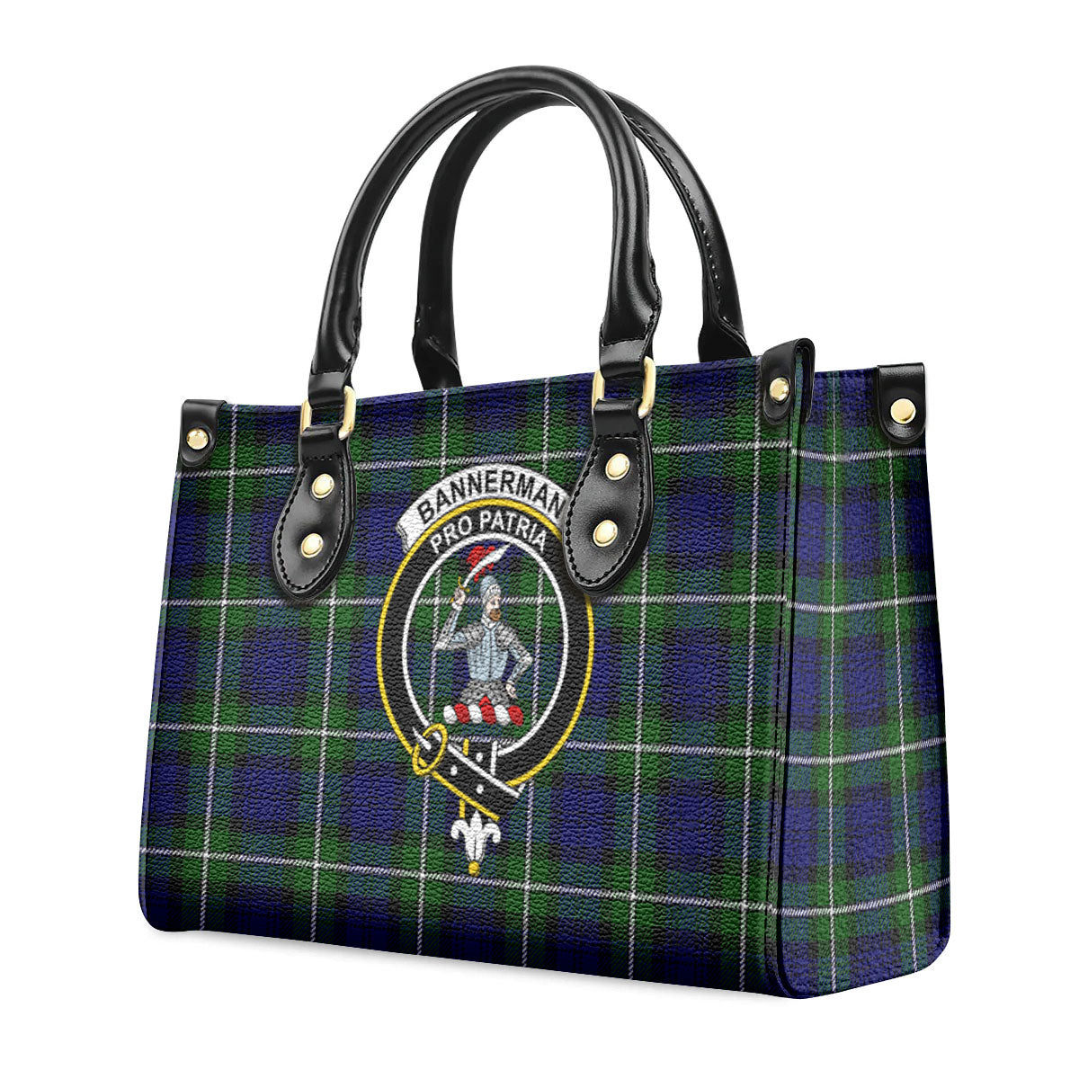 Bannerman Tartan Crest Leather Handbag