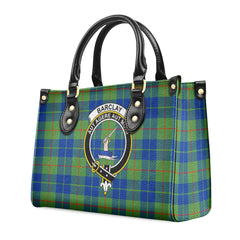 Barclay Hunting Ancient Tartan Crest Leather Handbag