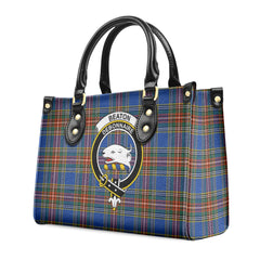 Beaton Ancient Tartan Crest Leather Handbag