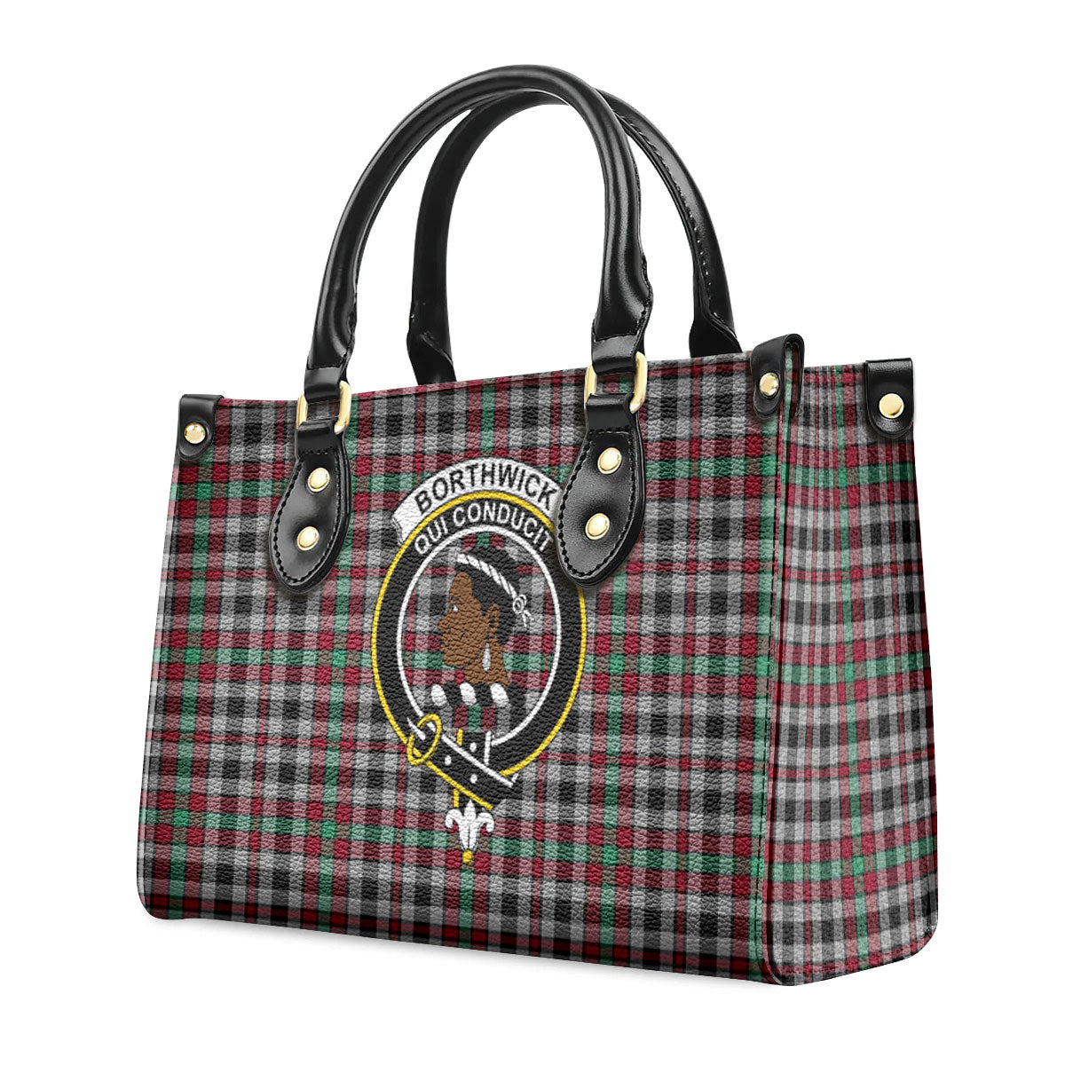 Borthwick Ancient Tartan Crest Leather Handbag