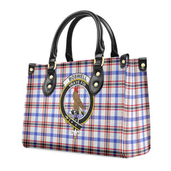 Boswell Modern Tartan Crest Leather Handbag