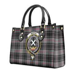 Moffat Modern Tartan Crest Leather Handbag