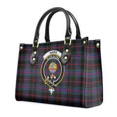 Nairn Tartan Crest Leather Handbag