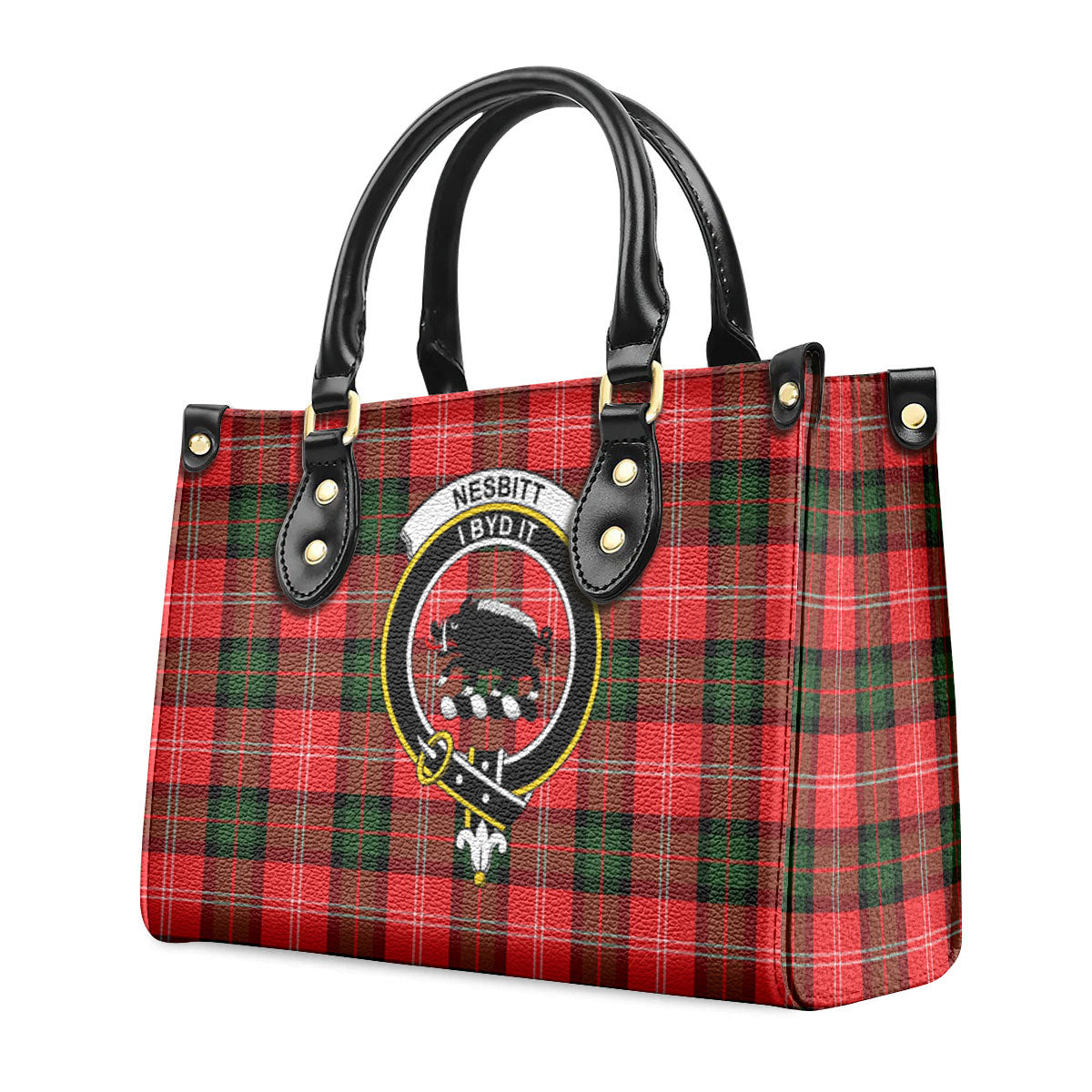 Nesbitt Modern Tartan Crest Leather Handbag