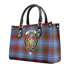 Newton Tartan Crest Leather Handbag