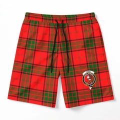 Adair Modern Tartan Crest Men's Beach Shorts