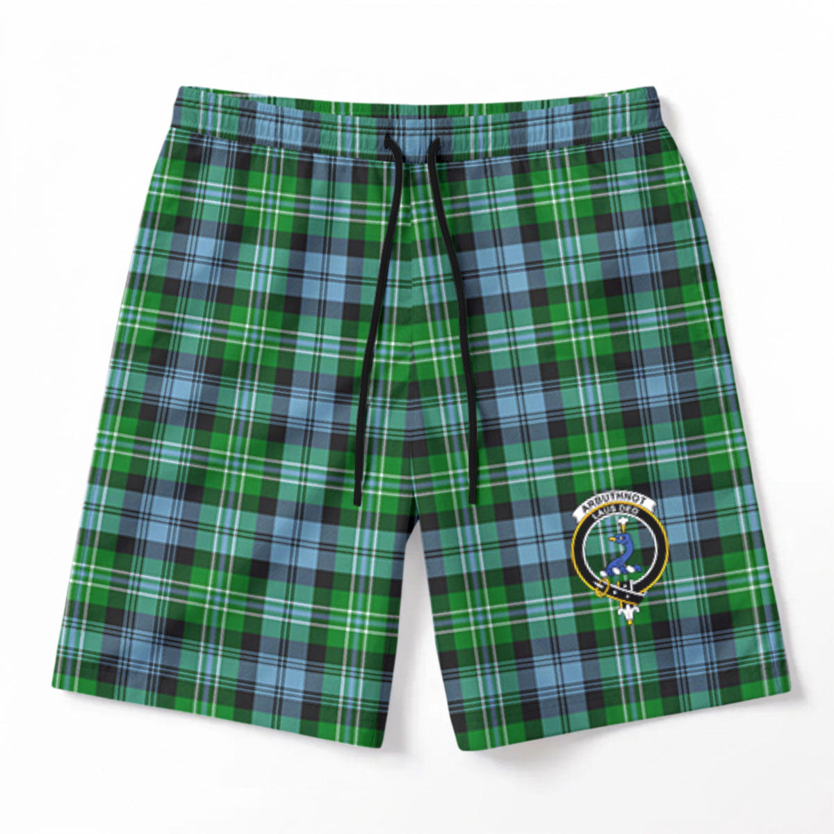 Arbuthnot Ancient Tartan Crest Men's Beach Shorts