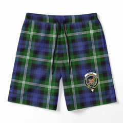 Baillie Modern Tartan Crest Men's Beach Shorts