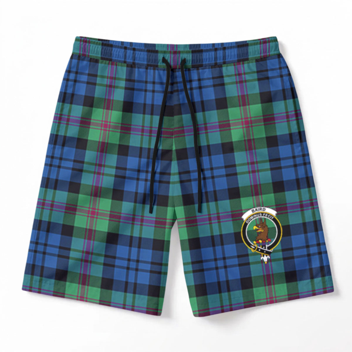 Baird Ancient Tartan Crest Men's Beach Shorts