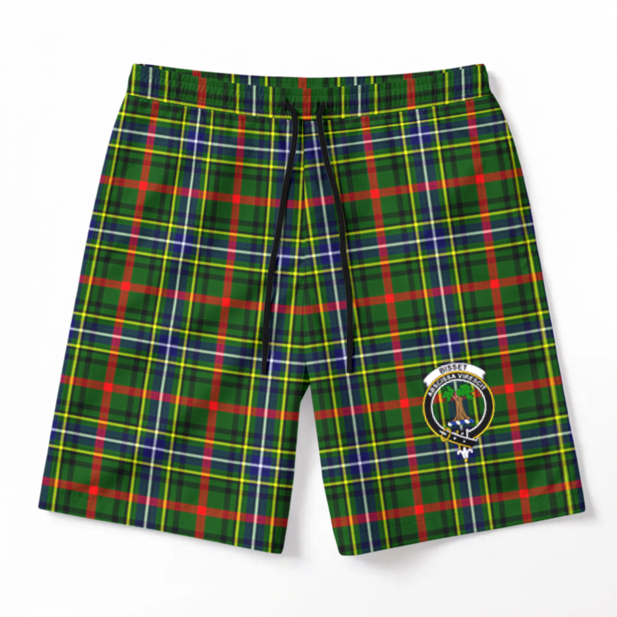 Bisset Tartan Crest Men's Beach Shorts