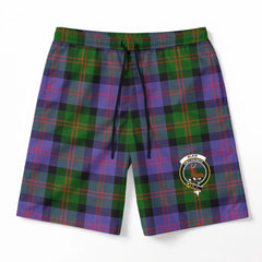Blair Modern Tartan Crest Men's Beach Shorts