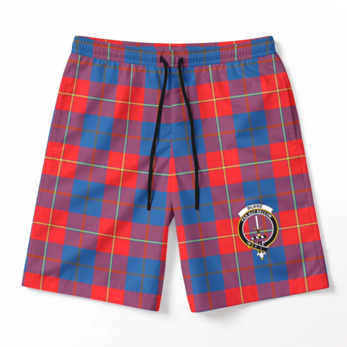 Blane Tartan Crest Men's Beach Shorts