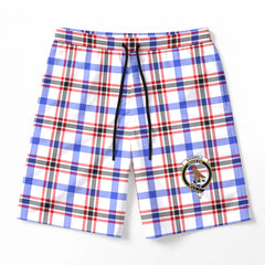 Boswell Modern Tartan Crest Men's Beach Shorts