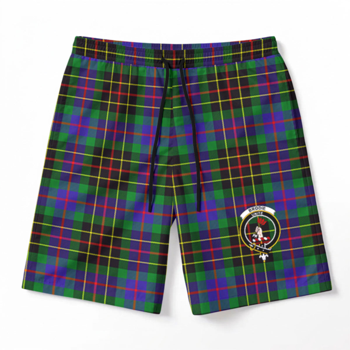 Brodie Hunting Modern Tartan Crest Men's Beach Shorts