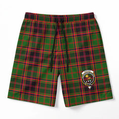 Buchan Modern Tartan Crest Men's Beach Shorts
