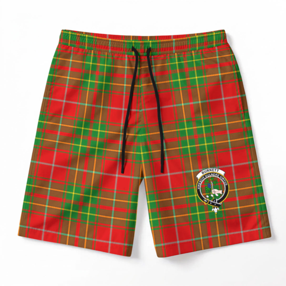 Burnett Ancient Tartan Crest Men's Beach Shorts