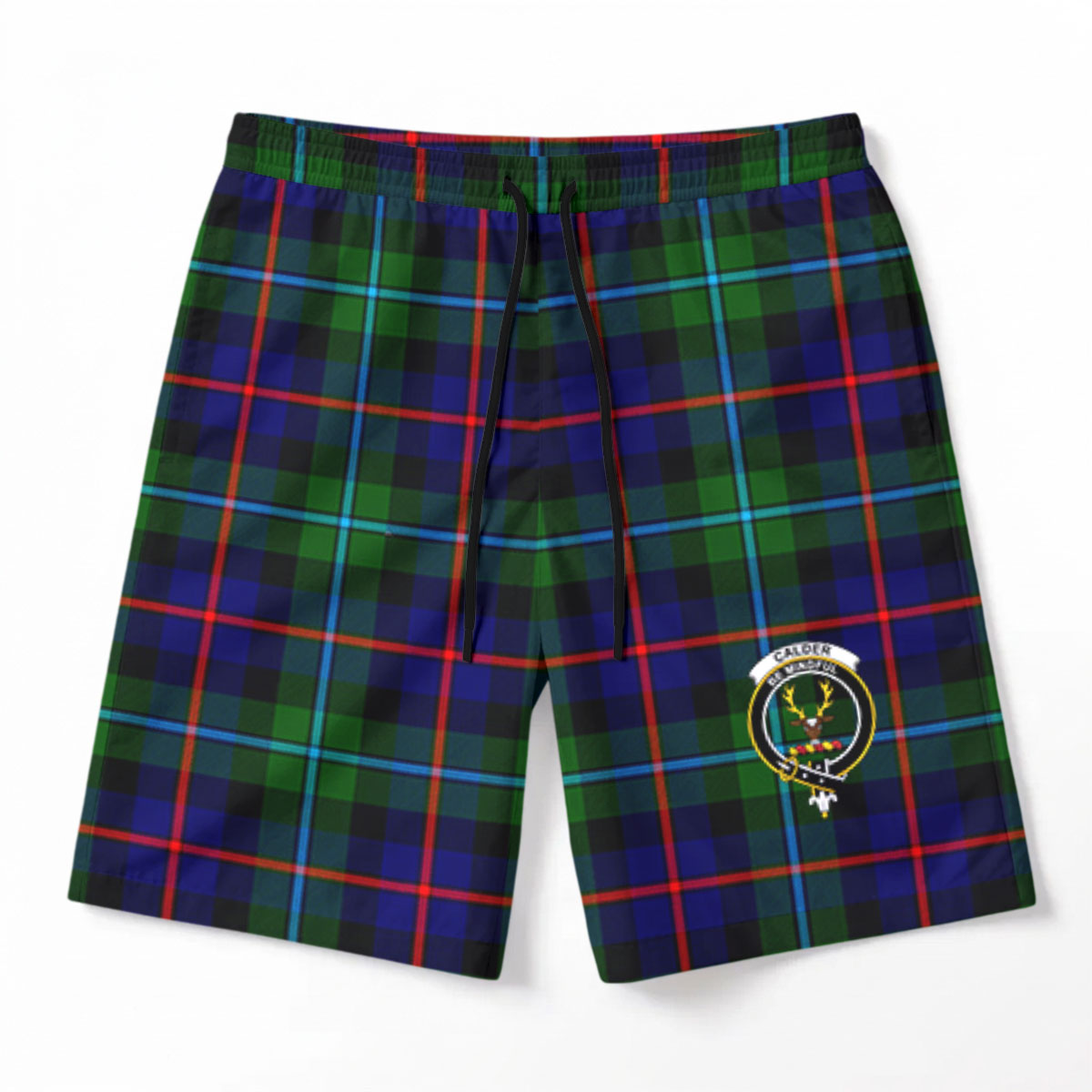 Calder Tartan Crest Men's Beach Shorts