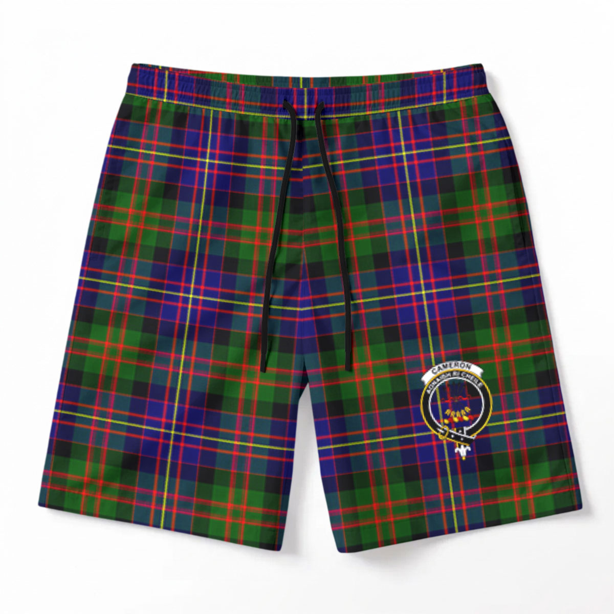 Cameron of Erracht Modern Tartan Crest Men's Beach Shorts