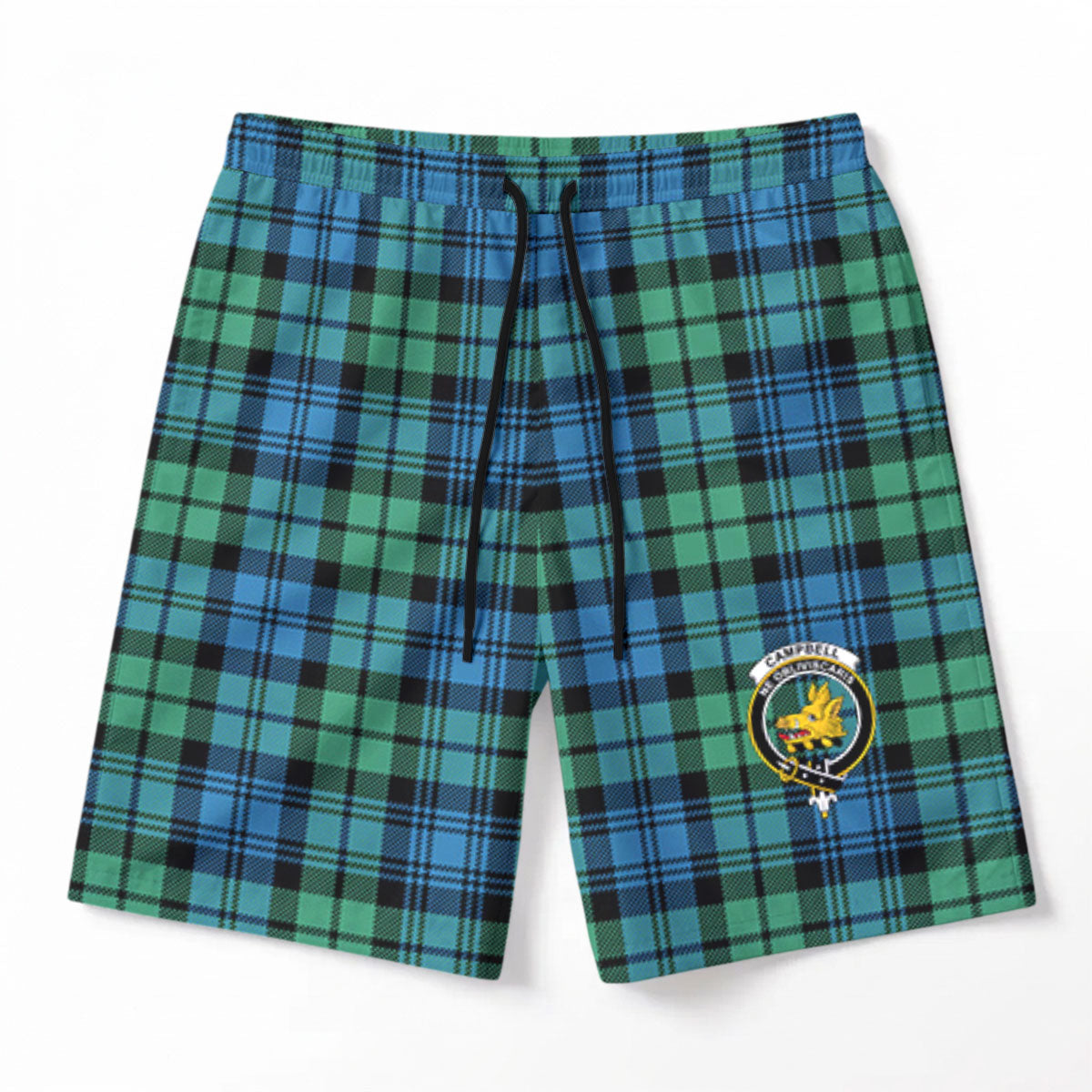 Campbell Ancient 01 Tartan Crest Men's Beach Shorts