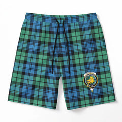 Campbell Ancient 01 Tartan Crest Men's Beach Shorts