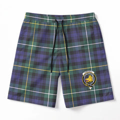 Campbell Argyll Modern Tartan Crest Men's Beach Shorts
