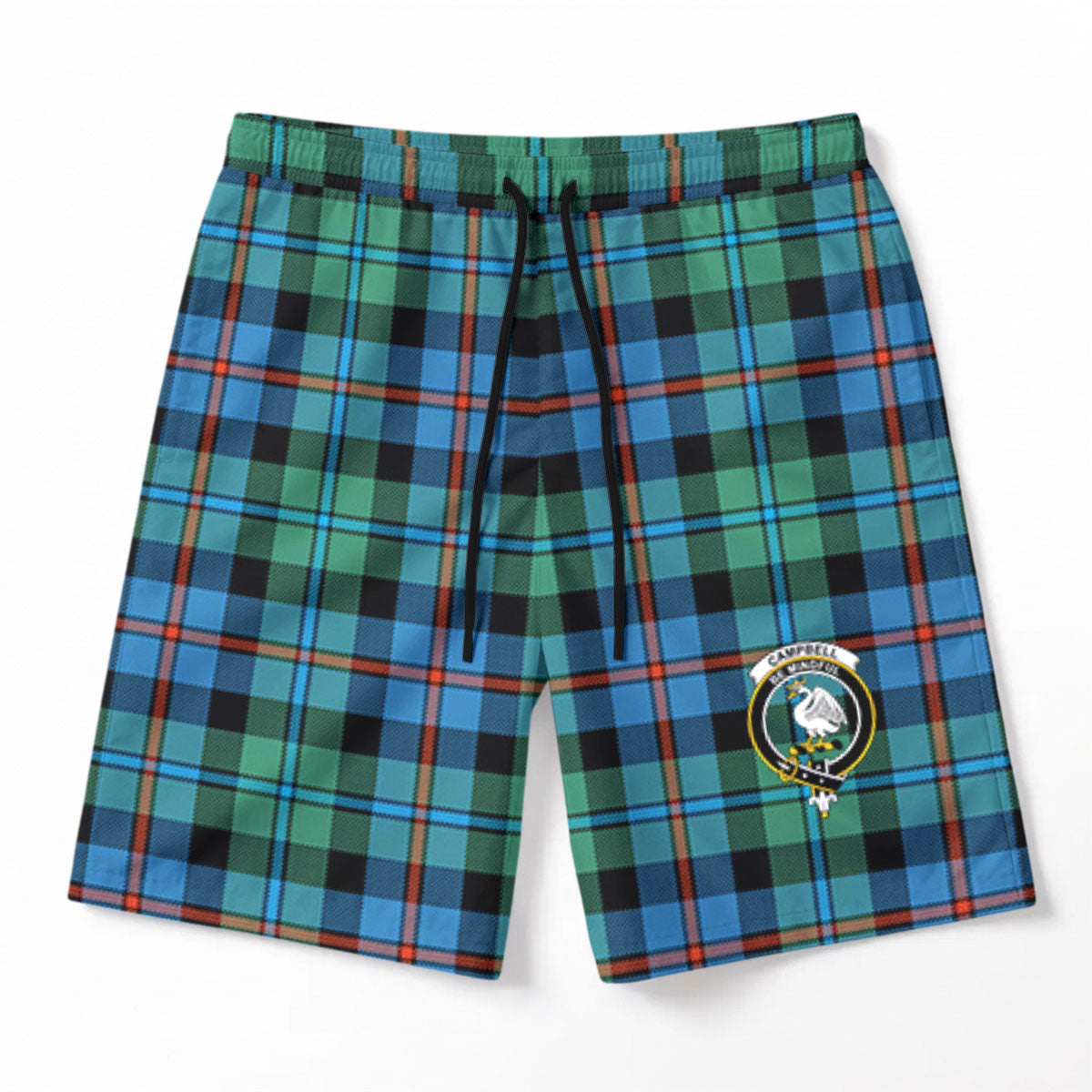 Campbell of Cawdor Ancient Tartan Crest Men's Beach Shorts
