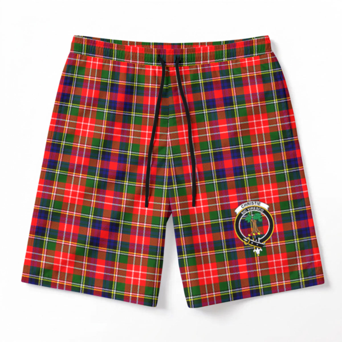 Christie Tartan Crest Men's Beach Shorts