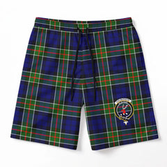 Colquhoun Modern Tartan Crest Men's Beach Shorts