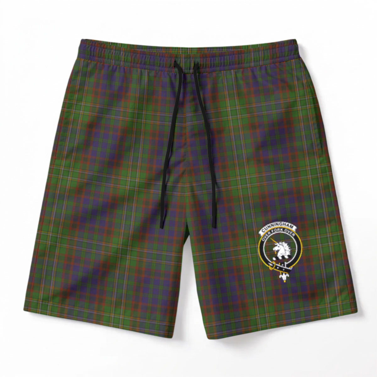 Cunningham Hunting Modern Tartan Crest Men's Beach Shorts