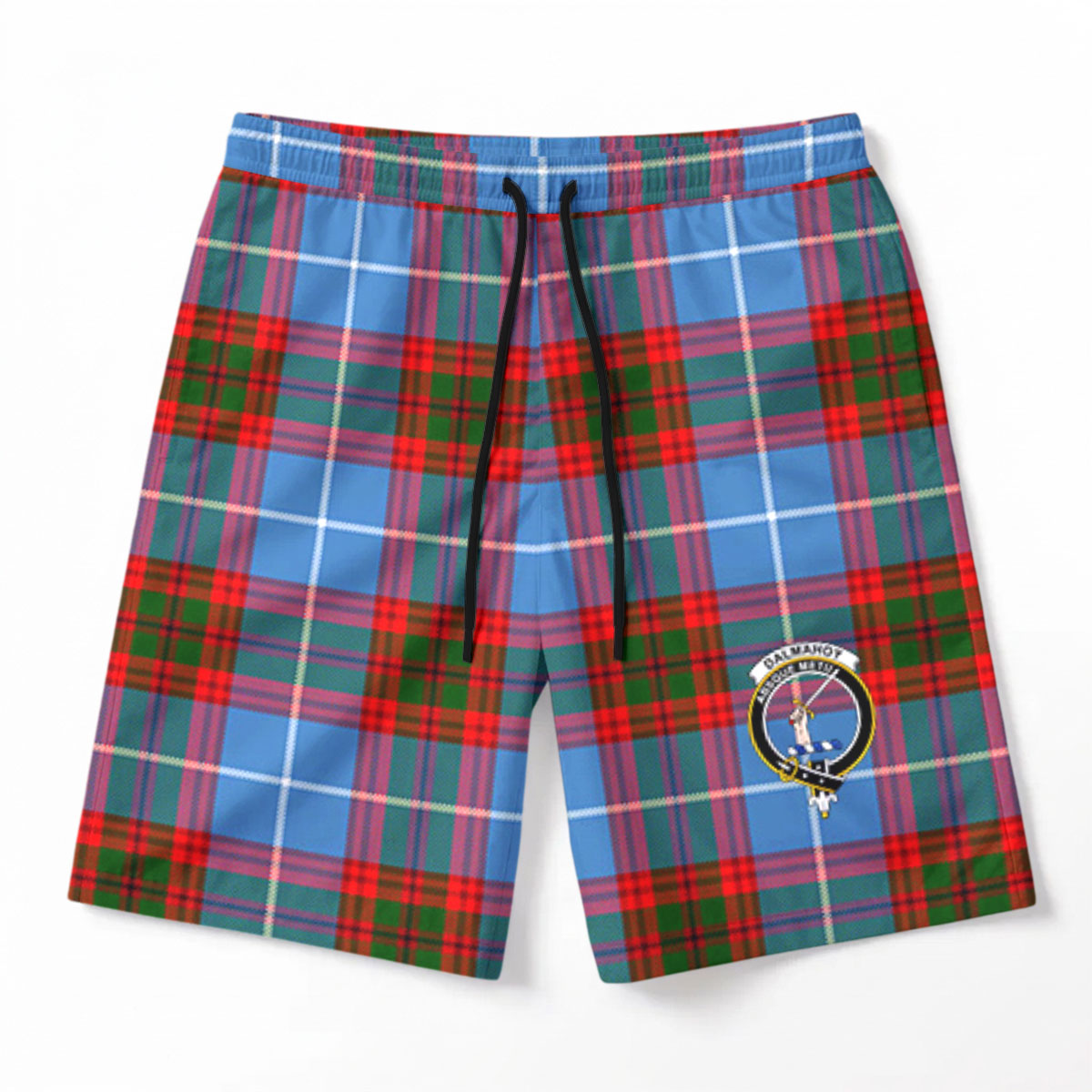 Dalmahoy Tartan Crest Men's Beach Shorts