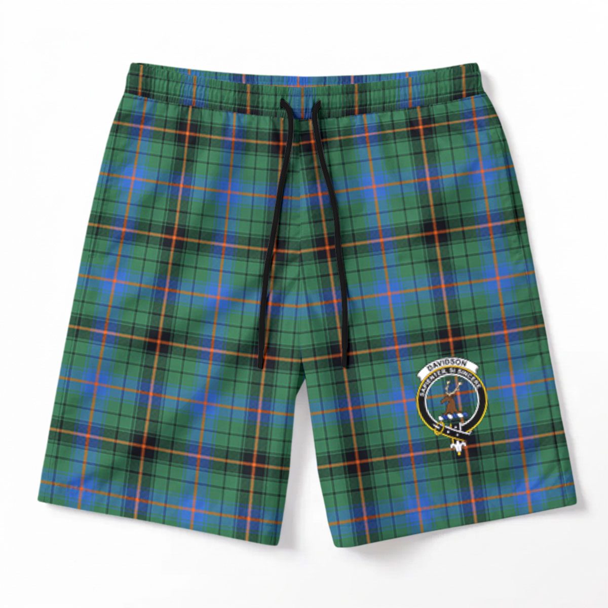 Davidson Ancient Tartan Crest Men's Beach Shorts