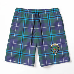 Douglas Modern Tartan Crest Men's Beach Shorts
