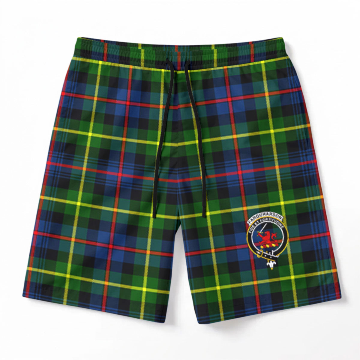Farquharson Modern Tartan Crest Men's Beach Shorts