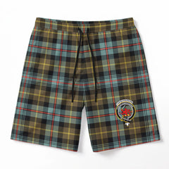 Farquharson Weathered Tartan Crest Men's Beach Shorts