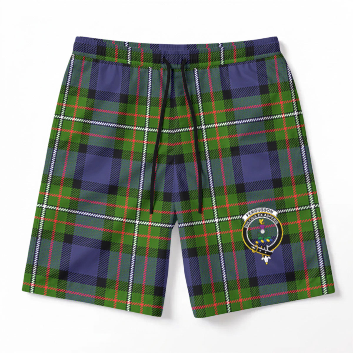 Fergusson Modern Tartan Crest Men's Beach Shorts