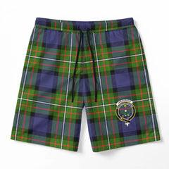 Fergusson Modern Tartan Crest Men's Beach Shorts