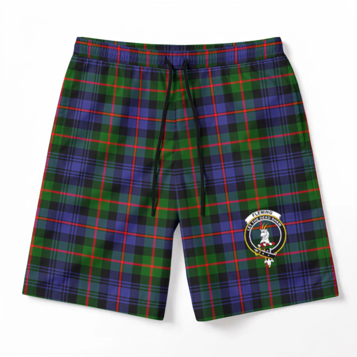 Fleming Tartan Crest Men's Beach Shorts