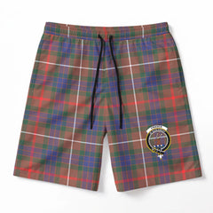 Fraser (of Lovat) Hunting Modern Tartan Crest Men's Beach Shorts