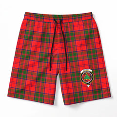 Grant Modern Tartan Crest Men's Beach Shorts