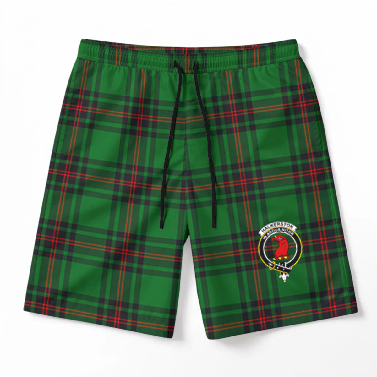 Halkerston Tartan Crest Men's Beach Shorts
