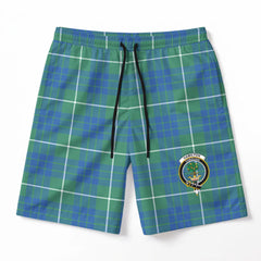 Hamilton Hunting Ancient Tartan Crest Men's Beach Shorts