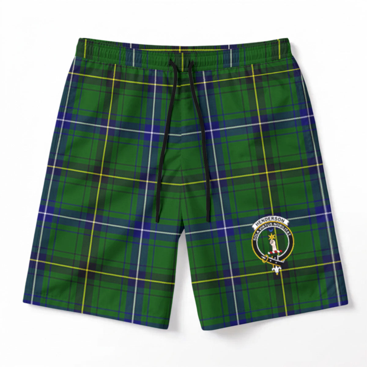 Henderson Modern Tartan Crest Men's Beach Shorts