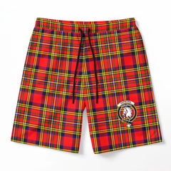 Hepburn Tartan Crest Men's Beach Shorts