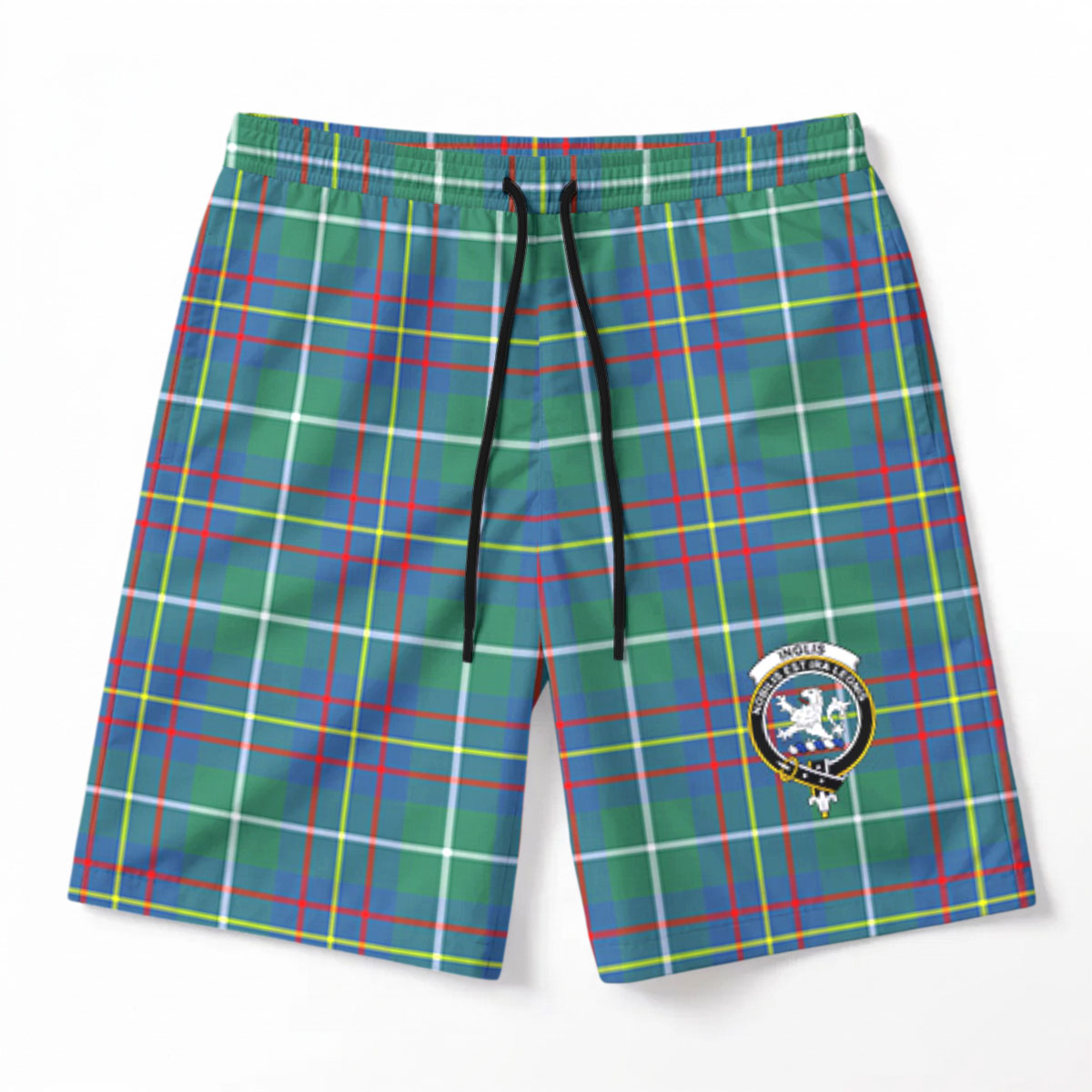 Inglis Ancient Tartan Crest Men's Beach Shorts