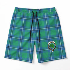 Irvine Ancient Tartan Crest Men's Beach Shorts