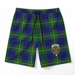 Johnston of Caskieben Tartan Crest Men's Beach Shorts