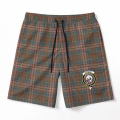 Kennedy Weathered Tartan Crest Men's Beach Shorts